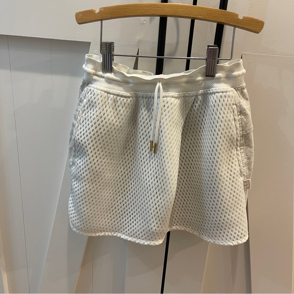 Nike White Ribbed Mini Skirt/Skort Athletic